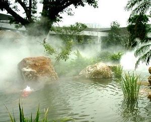 河塘人造景觀噴霧